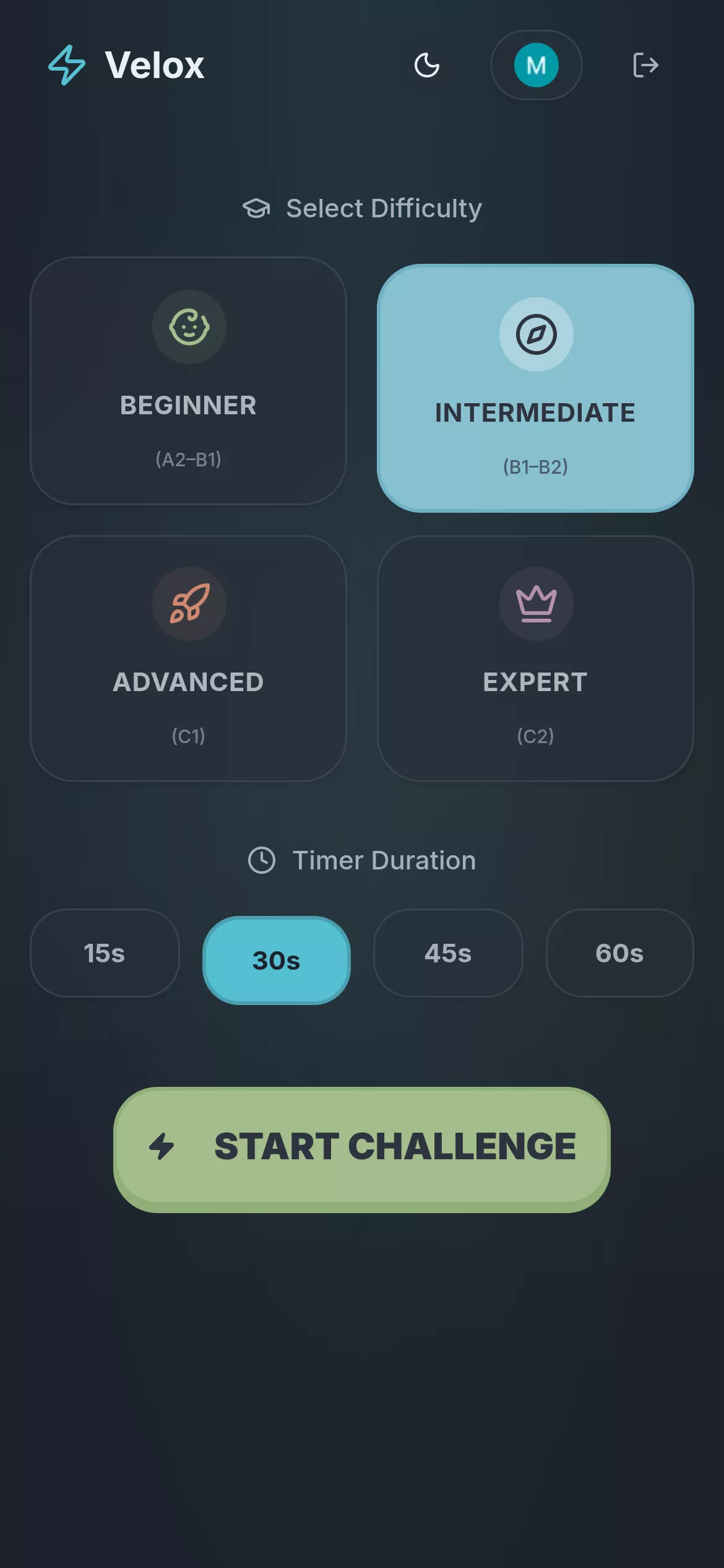 Velox Mobile Dark Mode